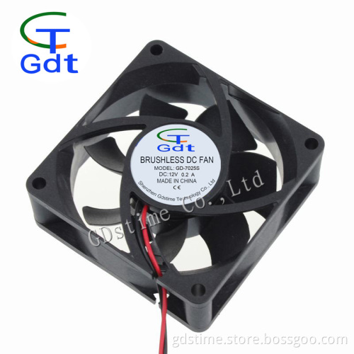70mm * 70mm * 25mm 5V 12V 24V 7025 3 Inch DC High Flow Fan 12V